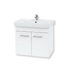 Q600D sp. skříňka vč. umyvadla Q 600, dvéřová - BÍLÁ vysoký lesk