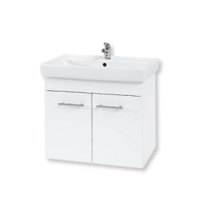 Q600D sp. skříňka vč. umyvadla Q 600, dvéřová - BÍLÁ vysoký lesk